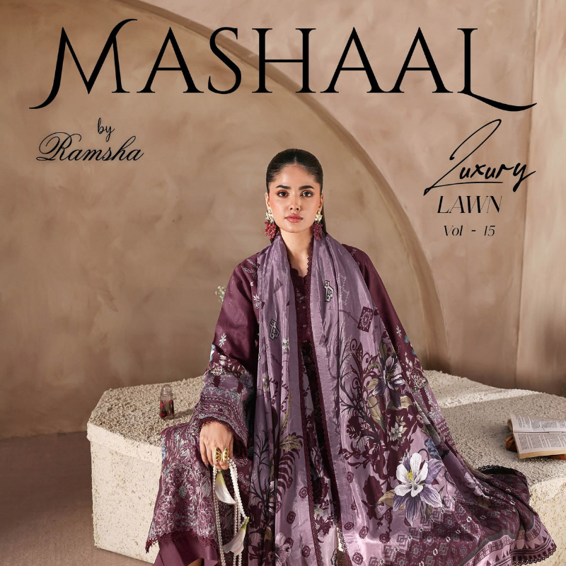 Ramsha Mashaal Luxury Lawn Vol 15 PR