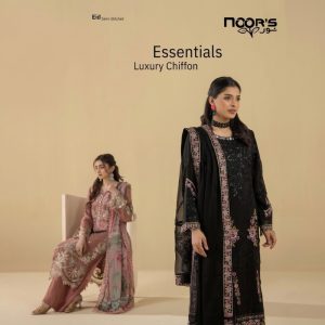 Noor's Eid Essentials Luxury Chiffon Suit with heavy embroidery