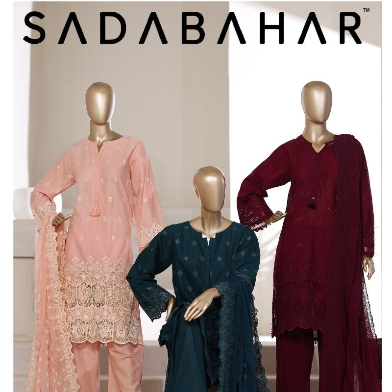 SADABAHAR Chikankari 3D Laser Work